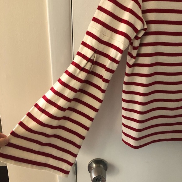 Striped Flare Sleeve Top - Picture 2 of 4